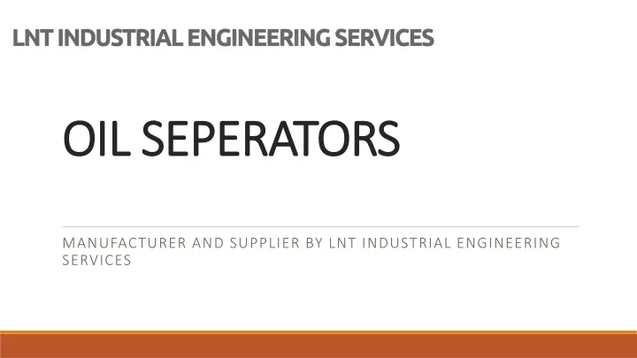 oil seperators