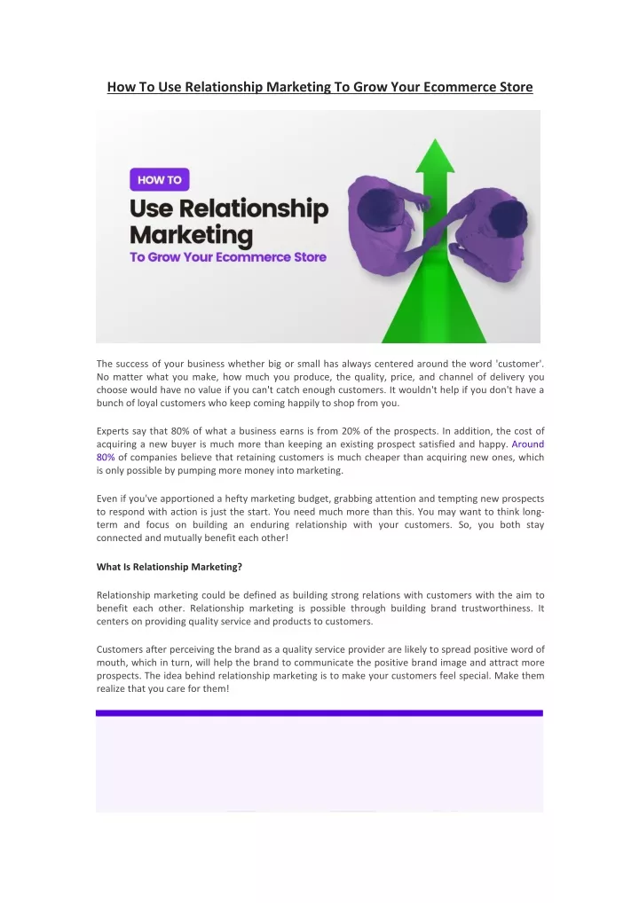 how to use relationship marketing to grow your