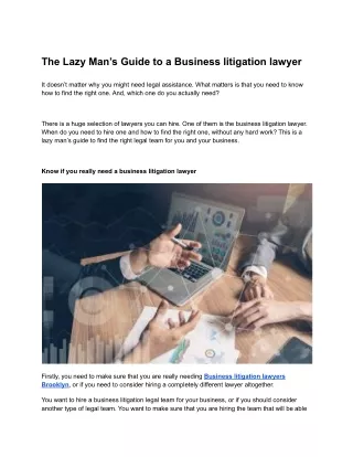 the lazy man s guide to a business litigation