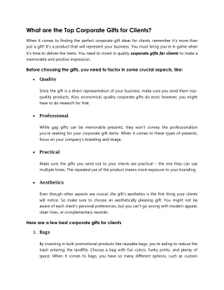 Top Corporate Gifts for Clients