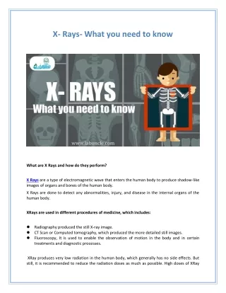 X- Rays- What you need to know