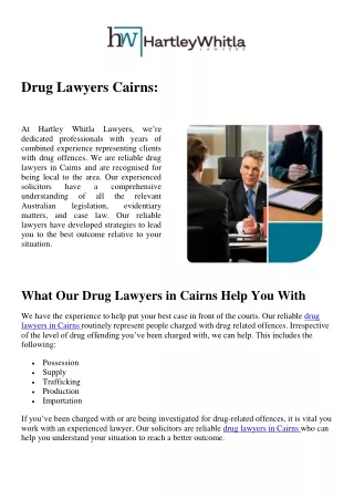 Expert Drug Lawyers Cairns