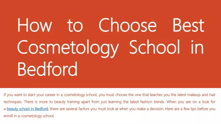 how to choose best cosmetology school in bedford