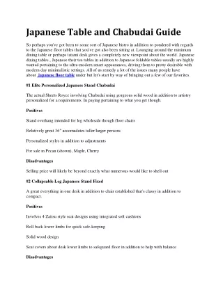 japanese table and chabudai guide