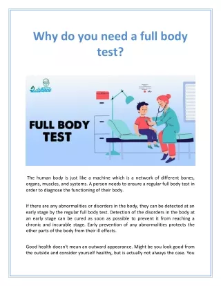 Why do you need a full body test