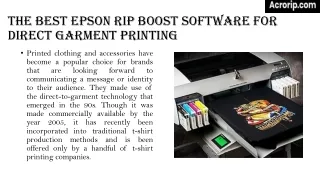 The Best Epson RIP BOOST Software For Direct