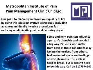 Metropolitan Institute Of Pain - Pain Management Clinic Chicago