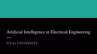 Artificial Intelligence in Electrical Engineering - icfai