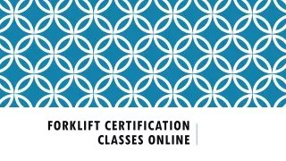 forklift certification classes online