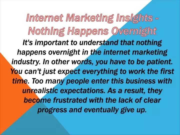 internet marketing insights nothing happens