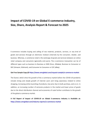 impact of covid 19 on global e commerce industry