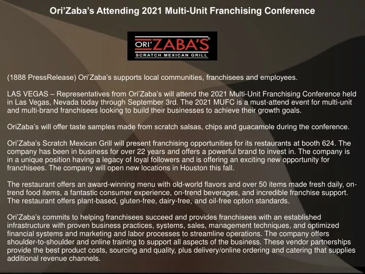 ori zaba s attending 2021 multi unit franchising
