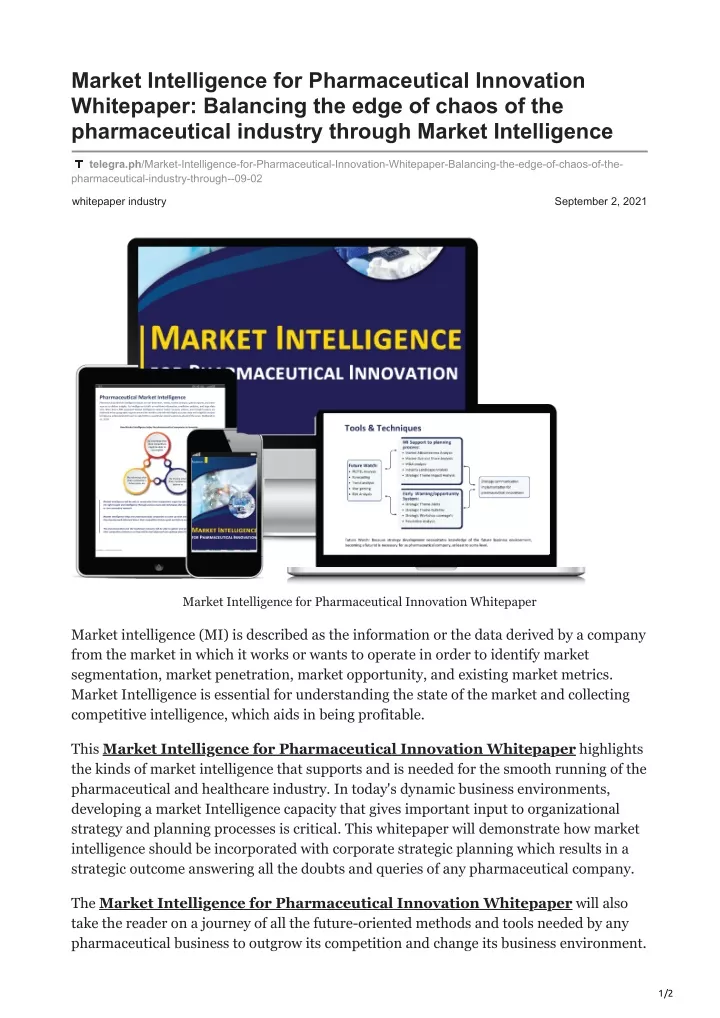 market intelligence for pharmaceutical innovation