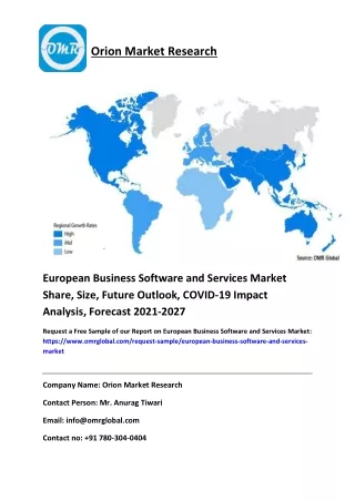 European Business Software and Services Market Share, Size, Future Outlook, COVID-19 Impact Analysis, Forecast 2021-2027