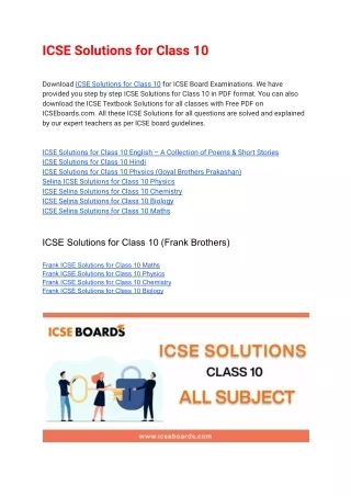 icse solutions for class 10