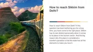 How to Reach Sikkim From Delhi