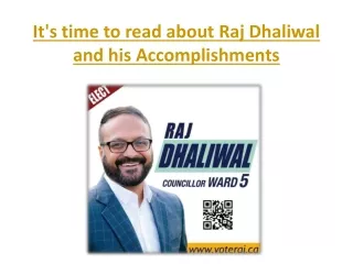 Accomplishments of Raj Dhaliwal in Ward 5 Calgary