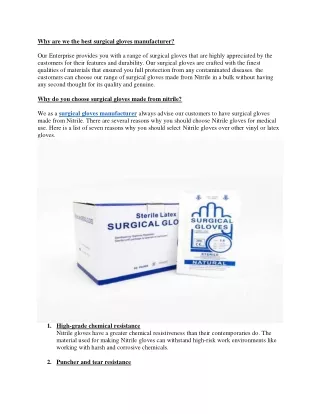 Why are we the best surgical gloves manufacturer?