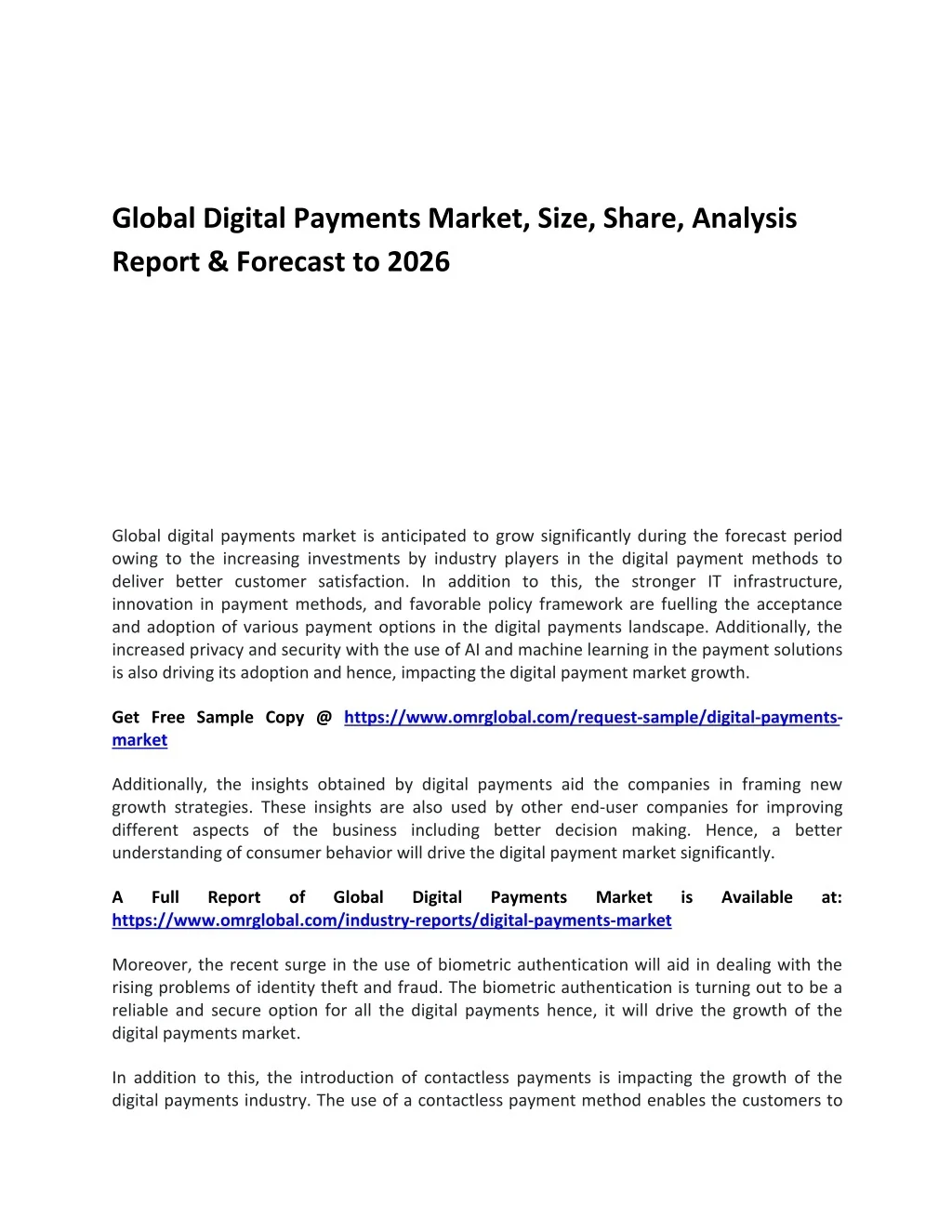 PPT - Global Digital Payments Market PowerPoint Presentation, free ...