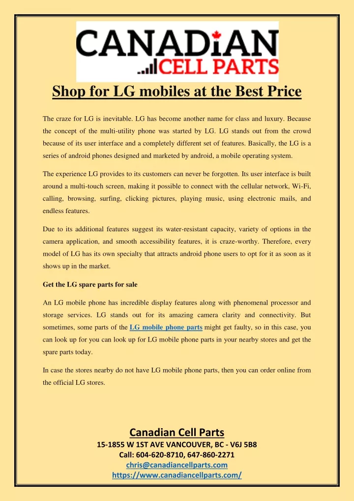 shop for lg mobiles at the best price