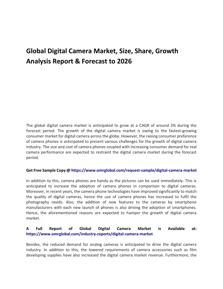 global digital camera market size share growth