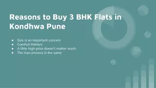 Reasons to Buy 3 BHK Flats in Kondhwa Pune