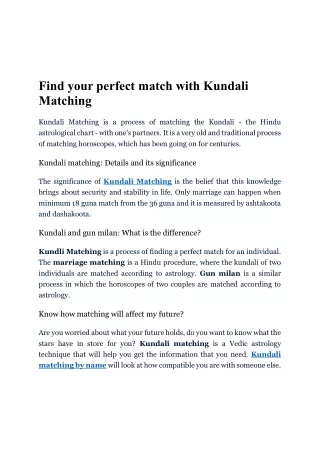 Find your perfect match with Kundali Matching