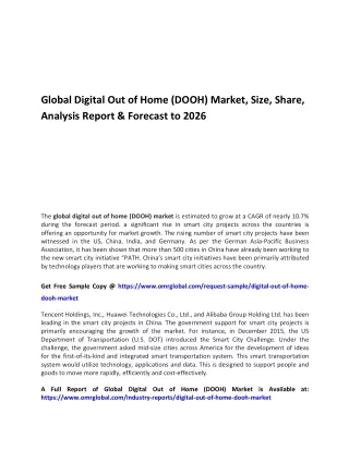 global digital out of home dooh market size share