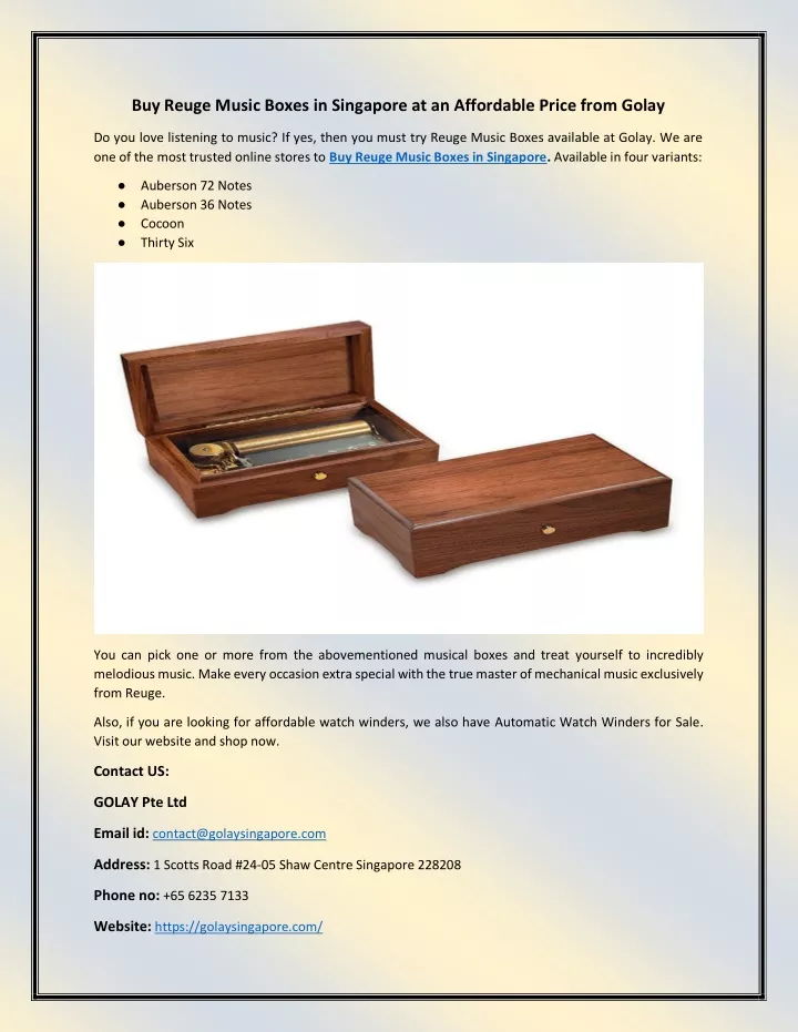 buy reuge music boxes in singapore