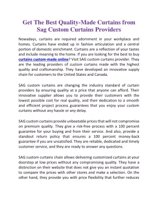 get the best quality made curtains from