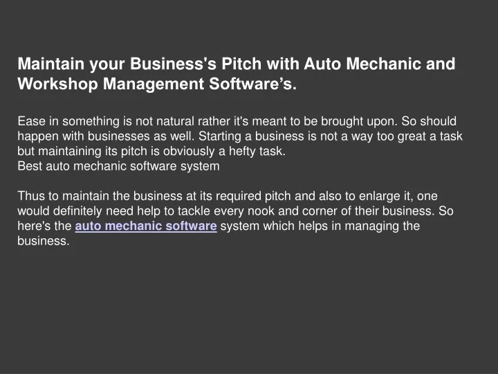 maintain your business s pitch with auto mechanic
