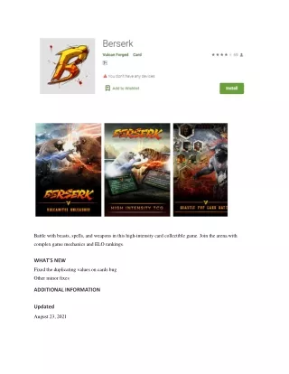Berserk Card Collectible Game - Apps on Google Play