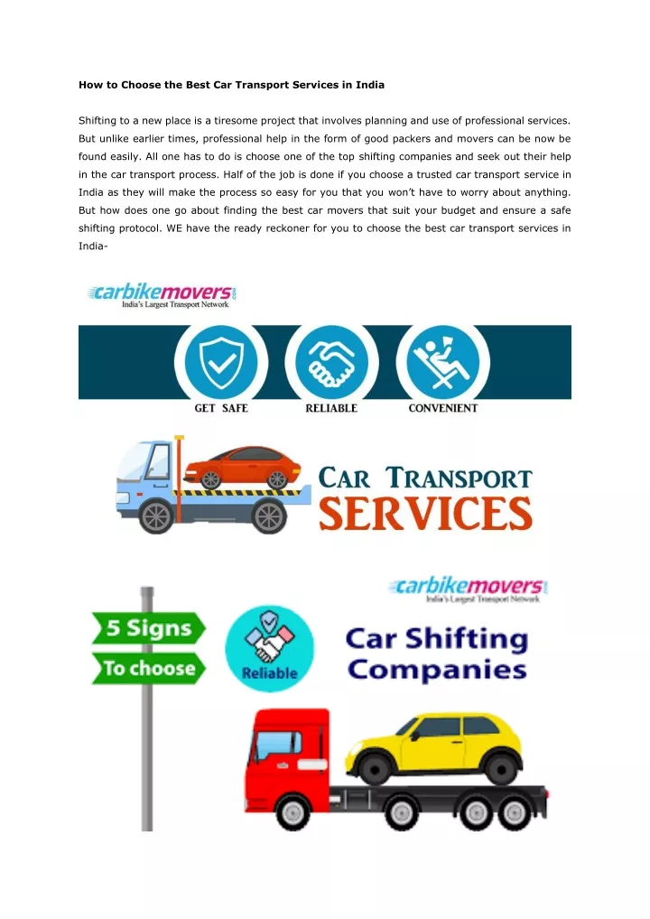 how to choose the best car transport services