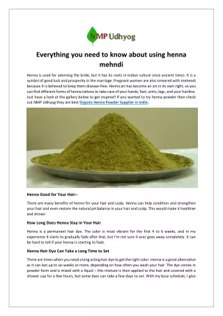 Everything you need to know about using henna mehndi