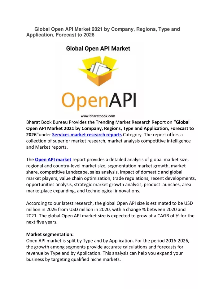 global open api market 2021 by company regions