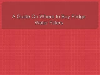 a guide on where to buy fridge water filters