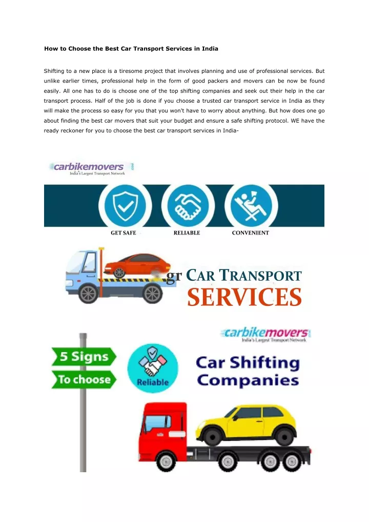 how to choose the best car transport services