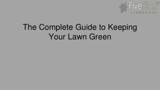the complete guide to keeping your lawn green