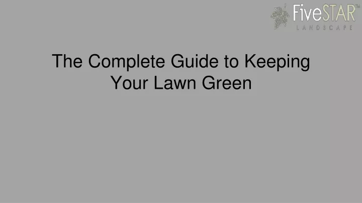 the complete guide to keeping your lawn green