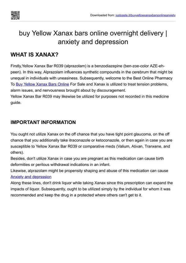 buy Yellow Xanax bars online overnight delivery
