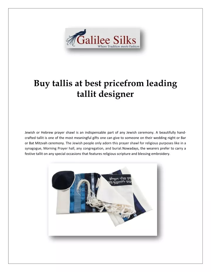 buy tallis at best pricefrom leading tallit