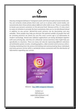Buy 1000 Instagram Followers | Smfollowers.net