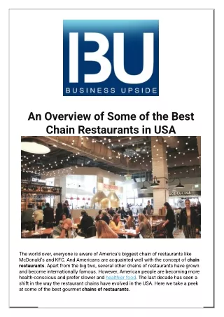 an overview of some of the best chain restaurants