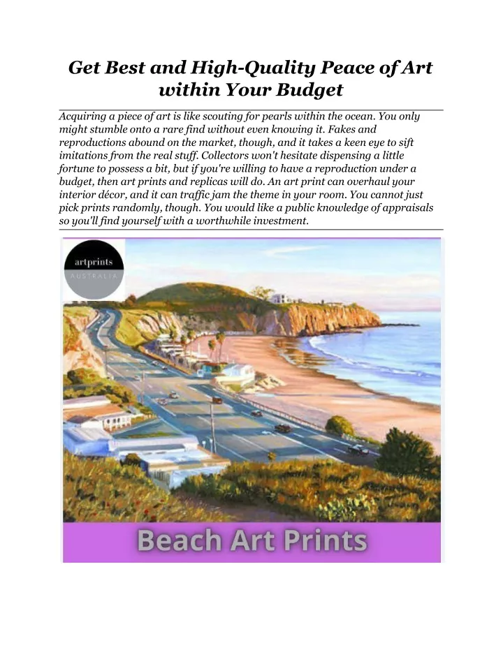 get best and high quality peace of art within your budget