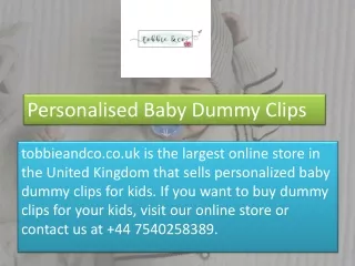 Personalised Baby Dummy Clips