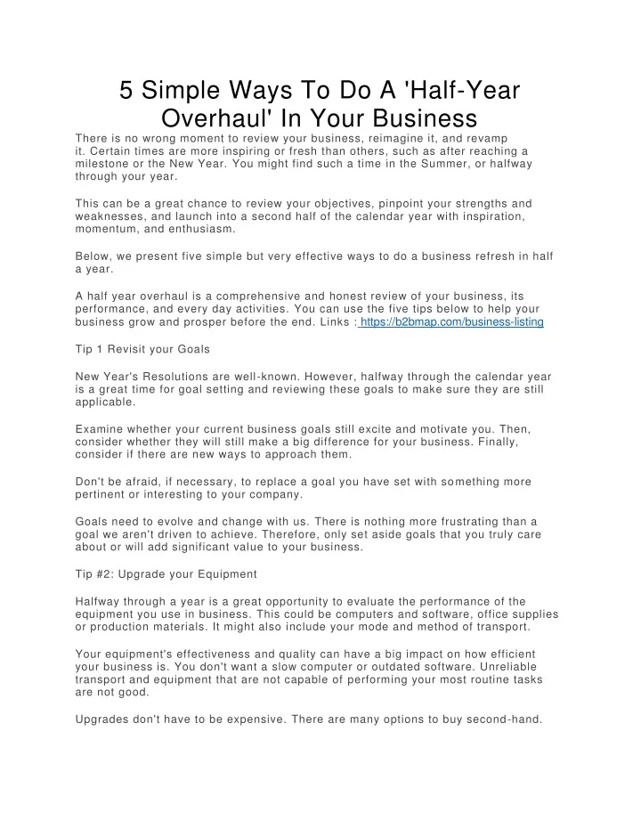 5 simple ways to do a half year overhaul in your