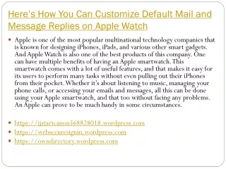 Here’s How You Can Customize Default Mail and Message Replies on Apple Watch