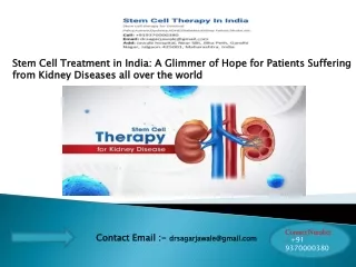 Stem Cell Treatment India - Stem Cell Therapy India