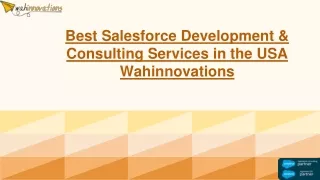 best salesforce development consulting services in the usa wahinnovations