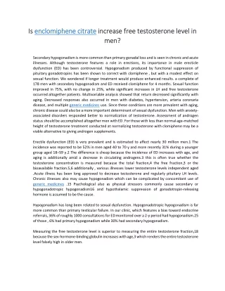 is is enclomiphene citrate enclomiphene citrate